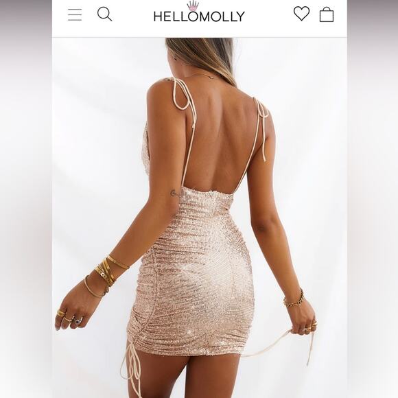 Hello Molly sequin mini dress gold - Picture 4 of 10
